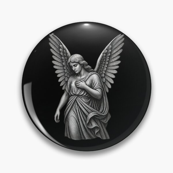 Item preview, Ethereal Gothic Angel Statue Monochrome Fine Art designed and sold by LABERTINY VINTAGE.