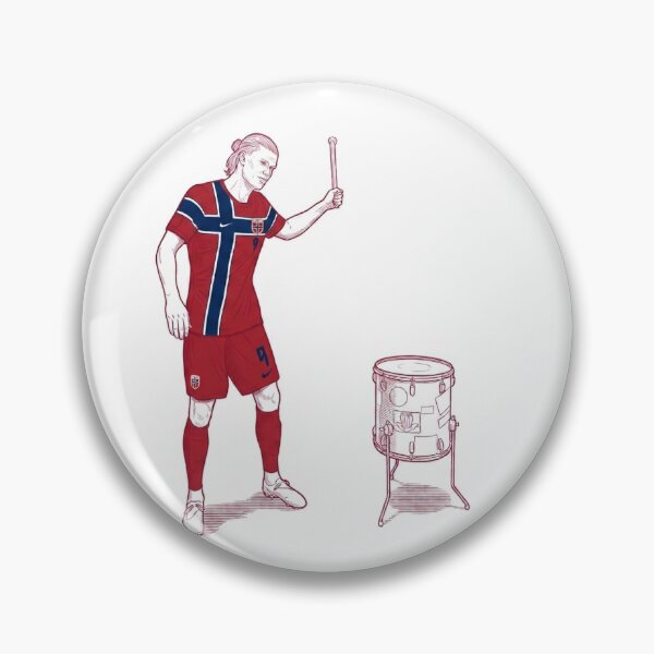 Item preview, Haaland Playing Drum - Norway Football Minimalist Line Art designed and sold by Dennis Line Art.