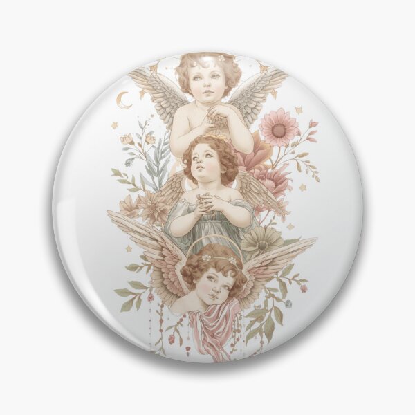 Item preview, Vintage Cherub Angels Pastel Floral Art designed and sold by Skyrocketz.