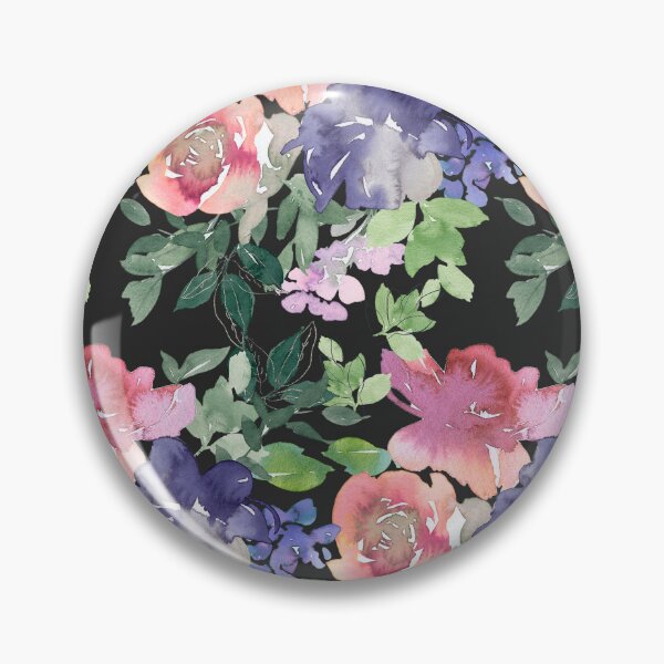 Item preview, Red-Magenta And Blue Floral Pattern On Black designed and sold by DEC02.