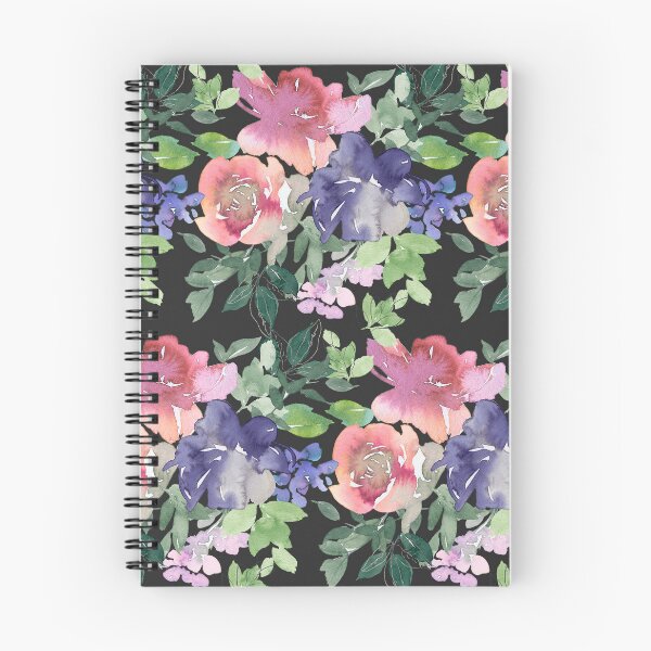 Item preview, Red-Magenta And Blue Floral Pattern On Black designed and sold by DEC02.