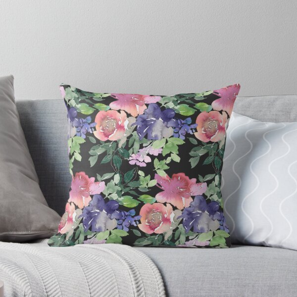 Item preview, Red-Magenta And Blue Floral Pattern On Black designed and sold by DEC02.