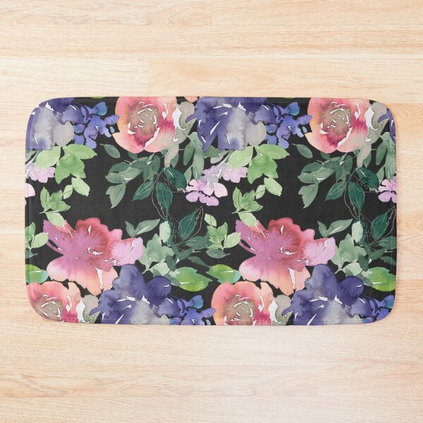Item preview, Red-Magenta And Blue Floral Pattern On Black designed and sold by DEC02.