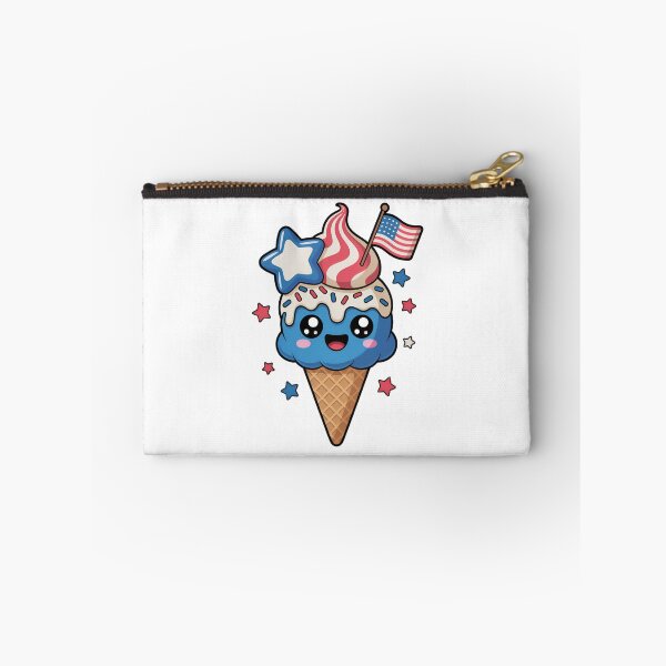 Item preview, Cute Patriotic Ice Cream Kawaii Cartoon – 4th of July USA Dessert Illustration designed and sold by Celebrate & Sparkle.