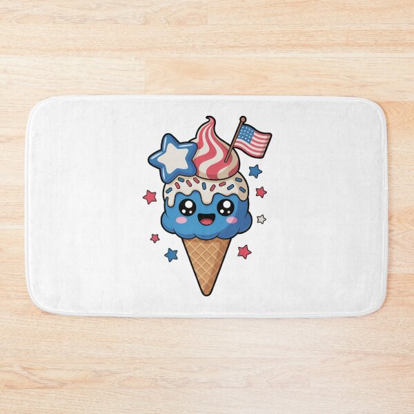 Item preview, Cute Patriotic Ice Cream Kawaii Cartoon – 4th of July USA Dessert Illustration designed and sold by Celebrate & Sparkle.