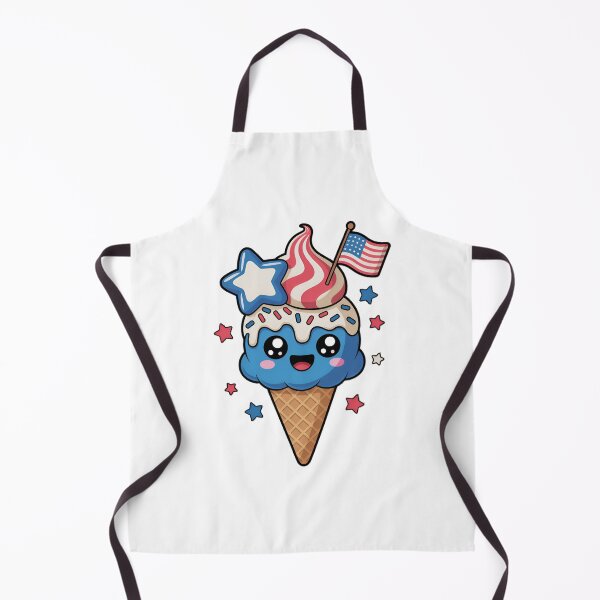 Item preview, Cute Patriotic Ice Cream Kawaii Cartoon – 4th of July USA Dessert Illustration designed and sold by Celebrate & Sparkle.