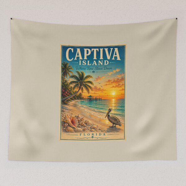 Item preview, Captiva Island | Where Time Slows Down Vintage Travel Poster | Florida Gulf Coast designed and sold by piketo.