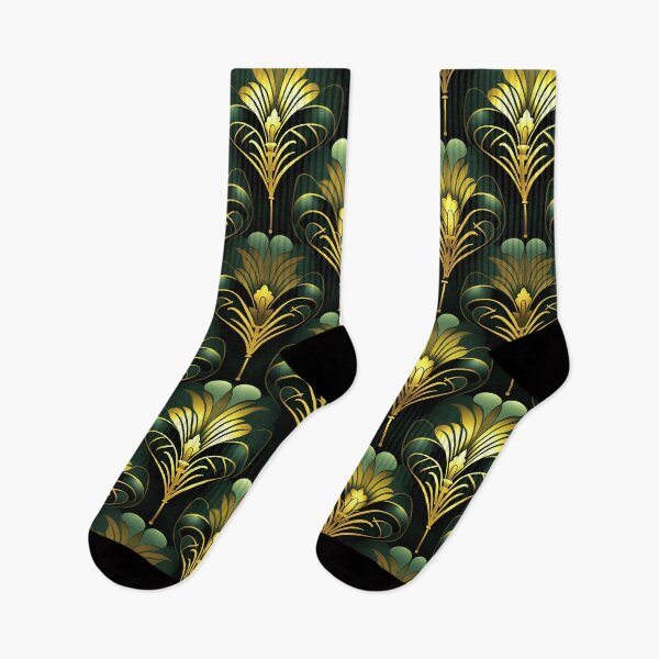 Item preview, Sophisticated Green And Golden Hues Art Deco Pattern designed and sold by DEC02.