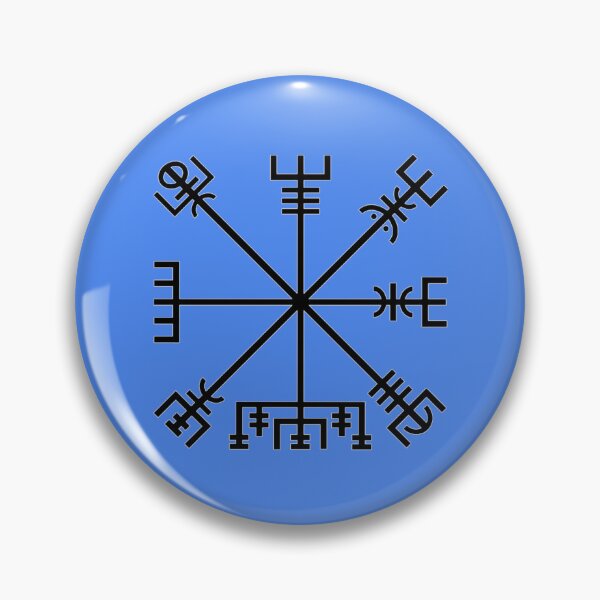Item preview, Símbolo islandés de orientación Vegvísir, brújula nórdica de guía y protección en color negro. designed and sold by shorethings.