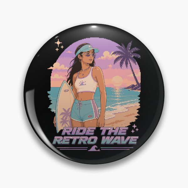 Item preview, Retro Pixel Surfer Girl Y2K designed and sold by BRROOLY.