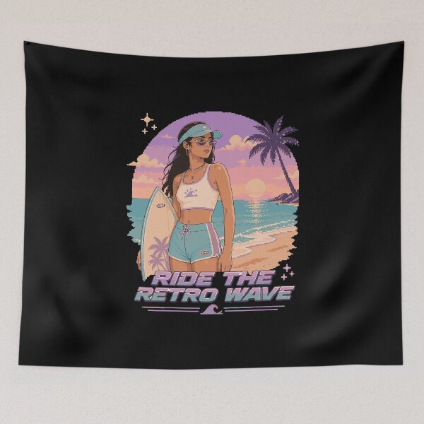 Item preview, Retro Pixel Surfer Girl Y2K designed and sold by BRROOLY.