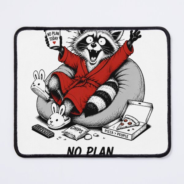 Item preview, Funny Racoon No Plan Today designed and sold by vathrode.