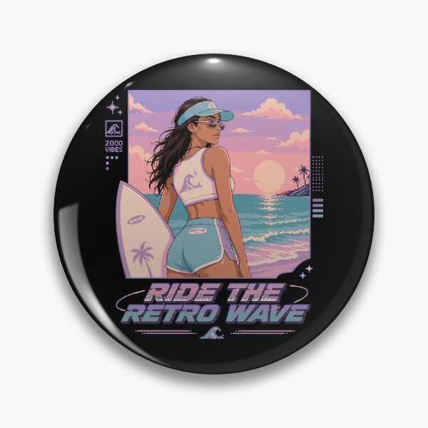 Item preview, Retro Pixel Surfer Girl Y2K designed and sold by BRROOLY.