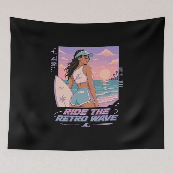 Item preview, Retro Pixel Surfer Girl Y2K designed and sold by BRROOLY.