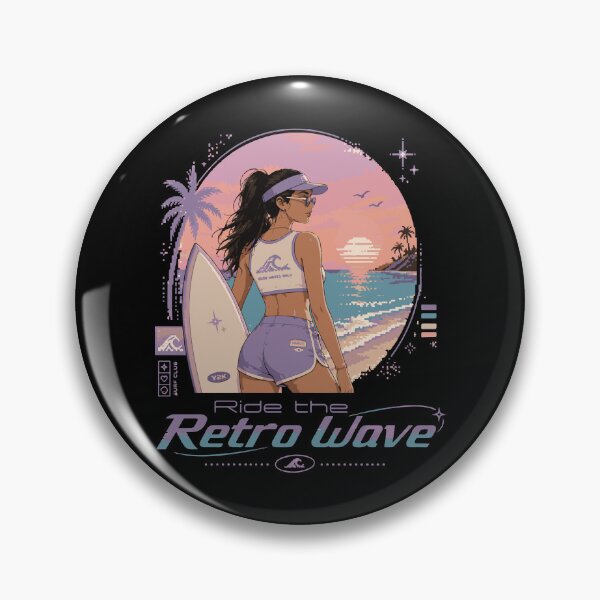 Item preview, Retro Pixel Surfer Girl Y2K designed and sold by BRROOLY.