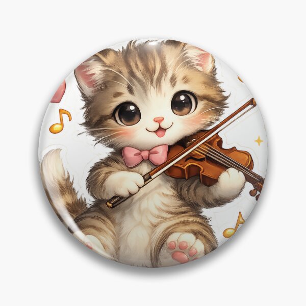 Item preview, Cute Violin Kitten Kawaii Cat Music Illustration designed and sold by ArtPrintPov.