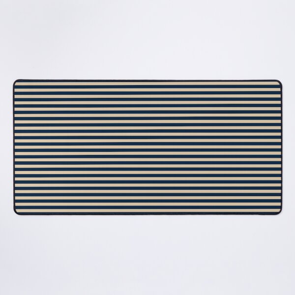 Item preview, Ultra Fine Stripe Narrow Pinstripe Pattern in Mid Mod Navy Blue and Beige designed and sold by kierkegaard.