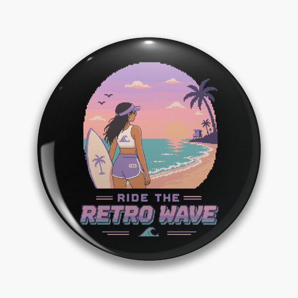 Item preview, Retro Pixel Surfer Girl Y2K designed and sold by BRROOLY.