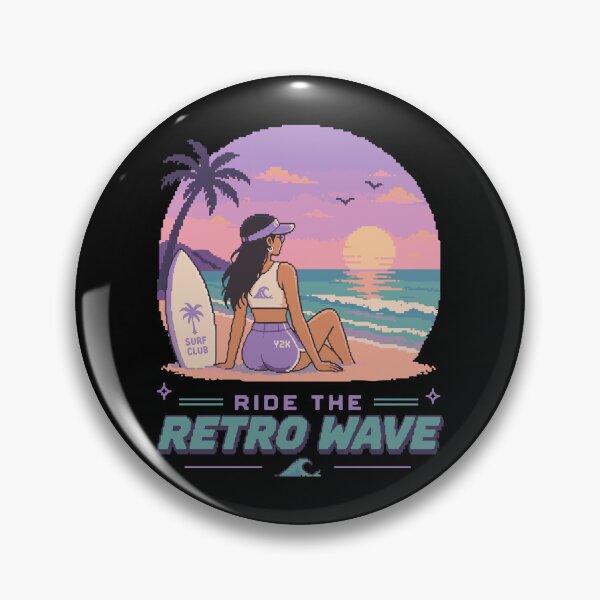 Item preview, Retro Pixel Surfer Girl Y2K designed and sold by BRROOLY.