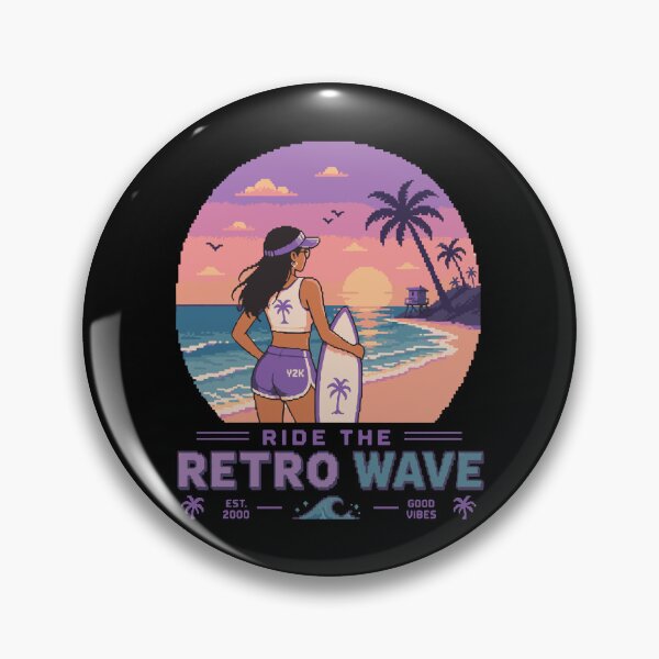 Item preview, Retro Pixel Surfer Girl Y2K designed and sold by BRROOLY.