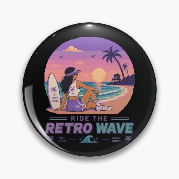 Item preview, Retro Pixel Surfer Girl Y2K designed and sold by BRROOLY.