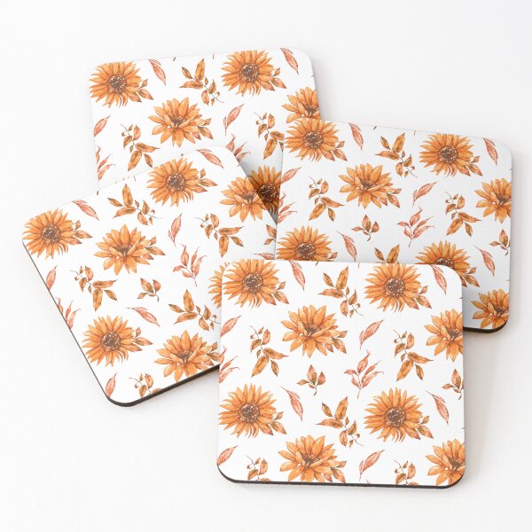 Item preview, Orange Sunflowers Classic Floral Pattern With Leaves designed and sold by DEC02.