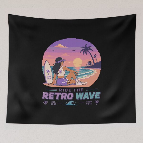Item preview, Retro Pixel Surfer Girl Y2K designed and sold by BRROOLY.