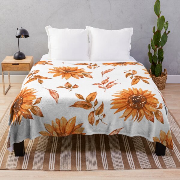 Item preview, Orange Sunflowers Classic Floral Pattern With Leaves designed and sold by DEC02.