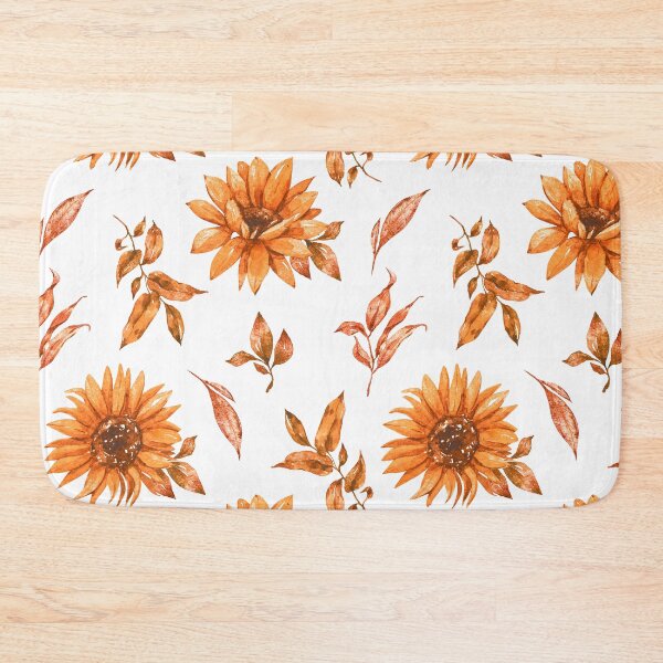 Item preview, Orange Sunflowers Classic Floral Pattern With Leaves designed and sold by DEC02.