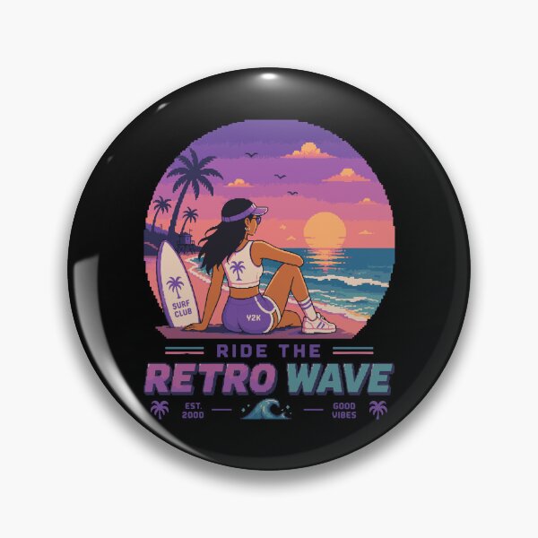 Item preview, Retro Pixel Surfer Girl Y2K designed and sold by BRROOLY.