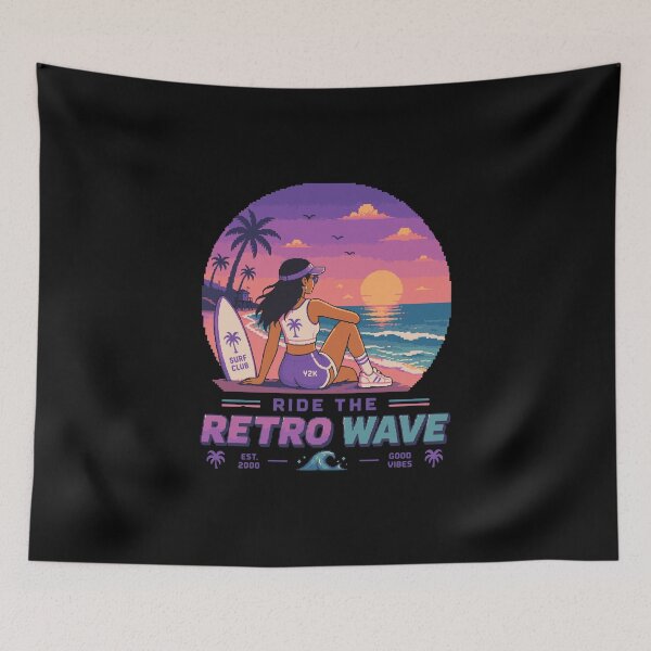 Item preview, Retro Pixel Surfer Girl Y2K designed and sold by BRROOLY.