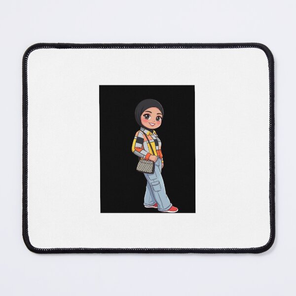 Item preview,  chibi Adorable Cartoon Girl in Plaid Shirt and Cargo  designed and sold by TheModernMuslimah.