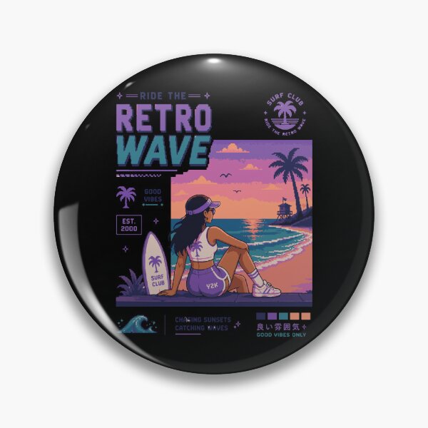 Item preview, Retro Pixel Surfer Girl Y2K designed and sold by BRROOLY.