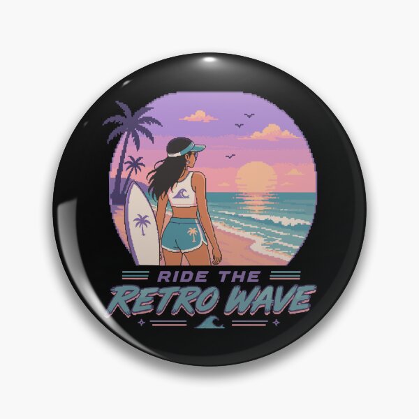 Item preview, Retro Pixel Surfer Girl Y2K designed and sold by BRROOLY.