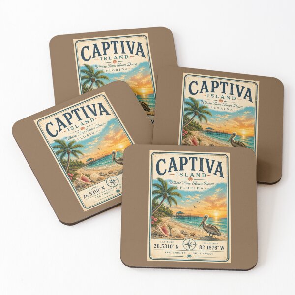 Artikelvorschau, Koordinaten von Captiva Island | Minimalistisches Küstenreisedesign für Floridas Golfküste entworfen und verkauft von piketo.