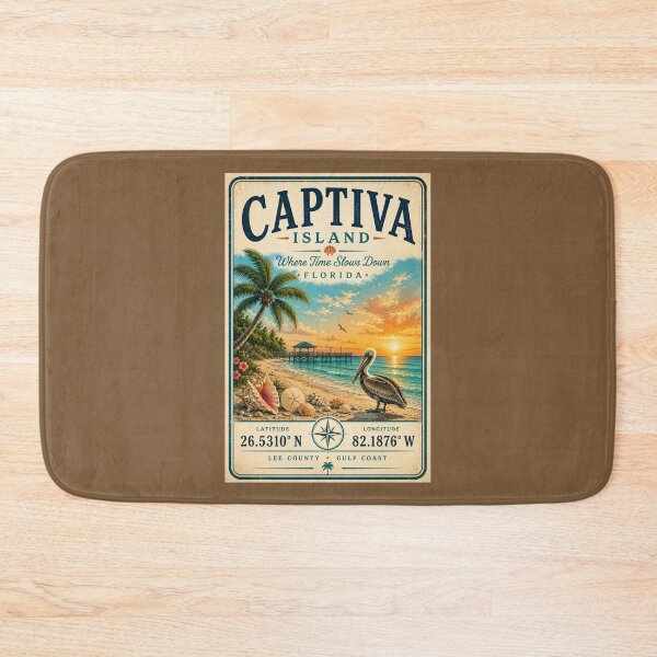 Item preview, Captiva Island Coordinates | Florida Gulf Coast Minimal Coastal Travel Design designed and sold by piketo.