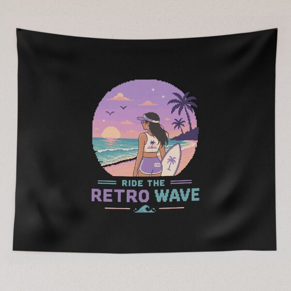 Item preview, Retro Pixel Surfer Girl Y2K designed and sold by BRROOLY.