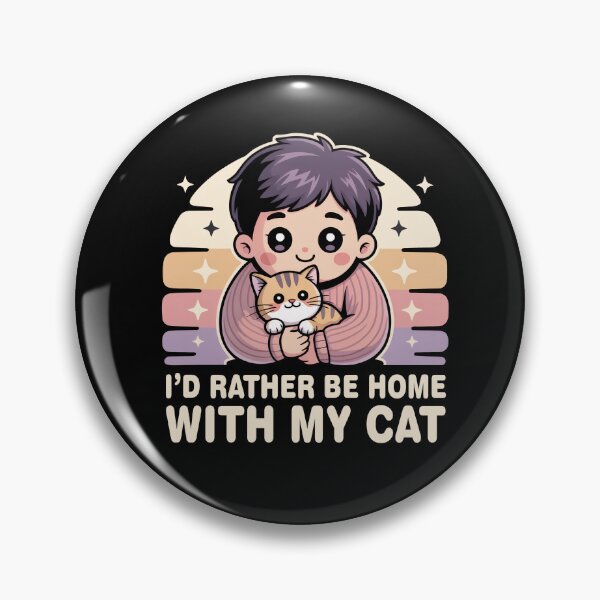 Item preview, I'd Rather Be Home With My Cat - Funny Cat Lover Introvert Gift T-Shirt designed and sold by Art JSMY.