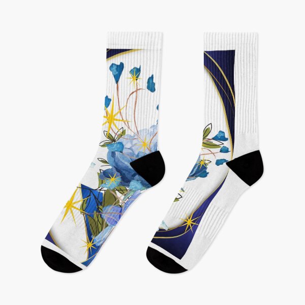 Item preview, 	Midnight Garden Blue Florals with Dragonflies Gold Star Design designed and sold by Extremeallie.