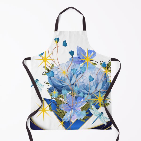Item preview, 	Midnight Garden Blue Florals with Dragonflies Gold Star Design designed and sold by Extremeallie.