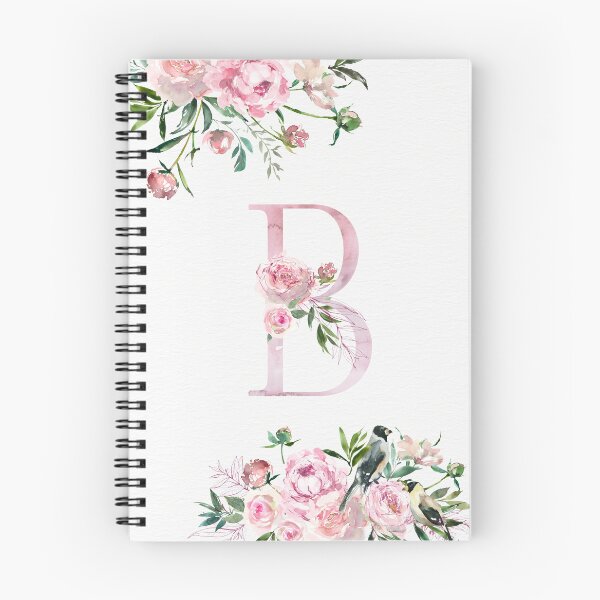 Item preview, Letter B Pink Peony Flower designed and sold by WildAliceArt.