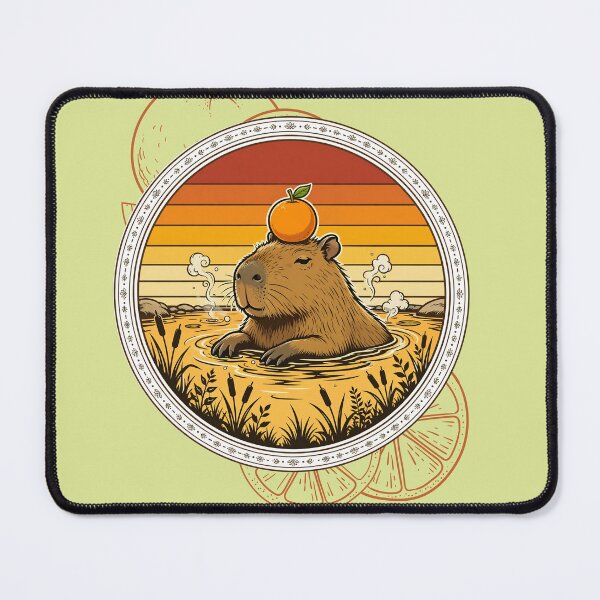 Item preview, Retro Sunset Capybara Good Vibes 70s Aesthetic designed and sold by ConElAlma.