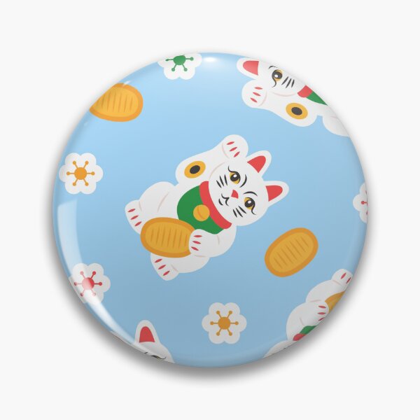 Item preview, Lucky Maneki Neko Seamless Pattern | Cute Japanese Lucky Cat with Gold Coins | Kawaii Fortune Cat Repeat Design designed and sold by RJACreative.