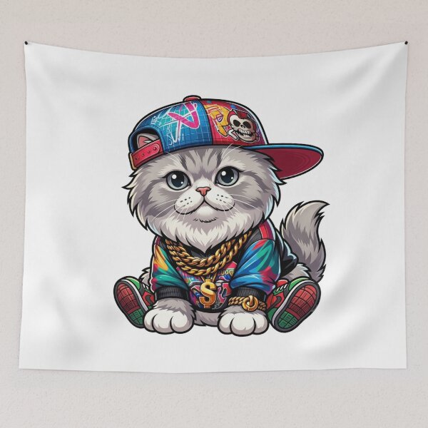 Item preview, Cute Hip Hop Cat Streetwear Gangsta Kitten designed and sold by Mr-wow.