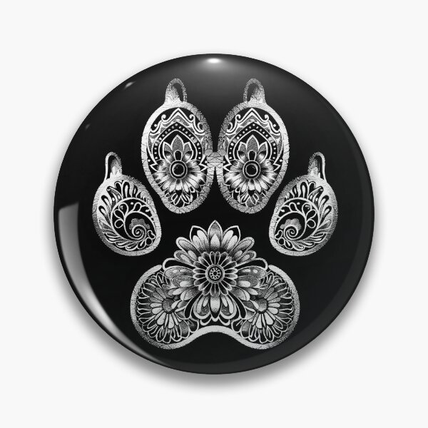 Item preview, Ornate Floral Paw Print – Black and White Mandala Animal Lover Art designed and sold by inkoutninja.