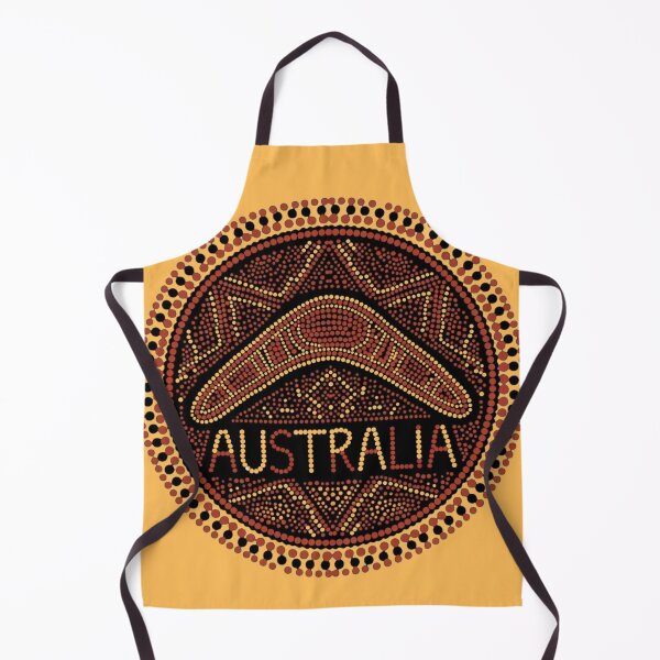 Item preview, Australian Aboriginal dot art boomerang emblem designed and sold by Rue Design Company.