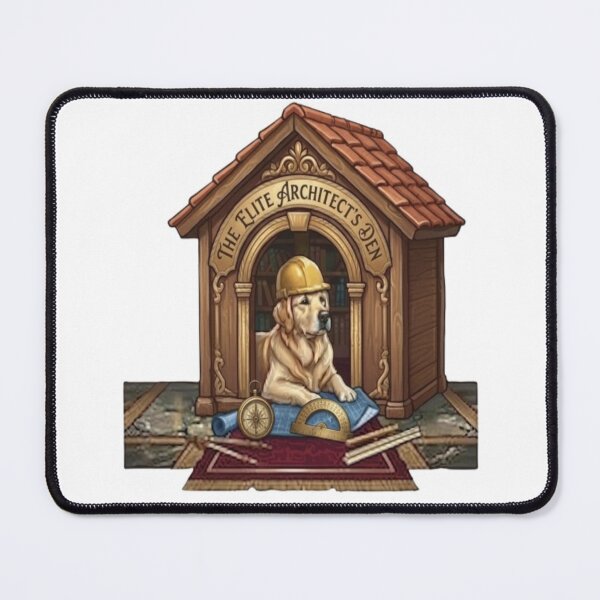 Item preview, The Elite Architect Den Funny Dog Engineer designed and sold by Northern Glow Art.