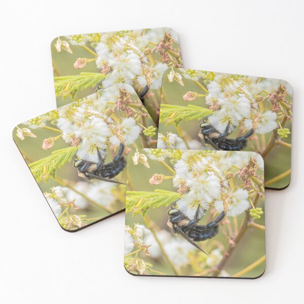 Item preview, Bee Pollinating Fluffy White Flowers designed and sold by Codavid85.