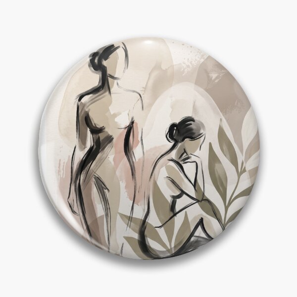 Item preview, Elegant Abstract Female Silhouettes - Modern Boho Earth Tones designed and sold by OddlySticky.