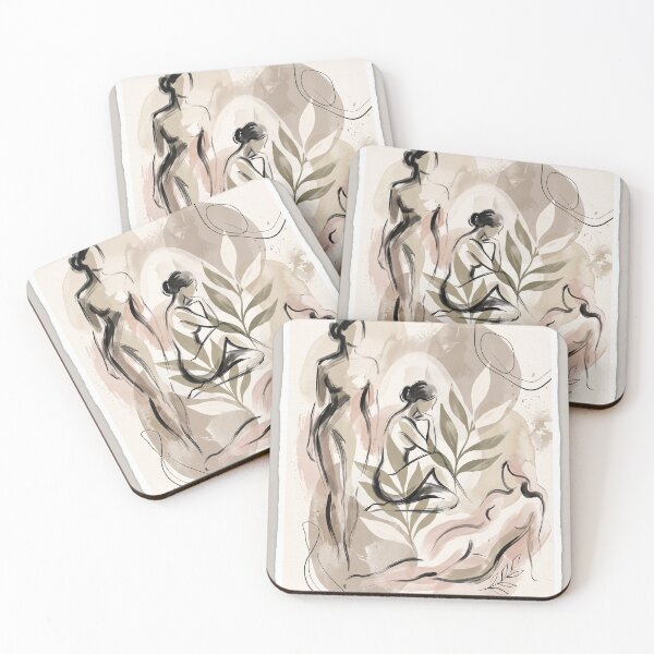 Item preview, Elegant Abstract Female Silhouettes - Modern Boho Earth Tones designed and sold by OddlySticky.